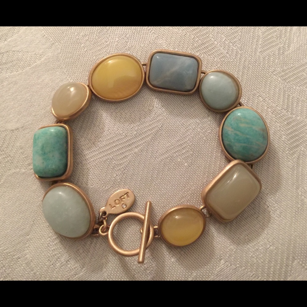 Loft Signed Cabochon Toggle Hook Bracelet - image 2